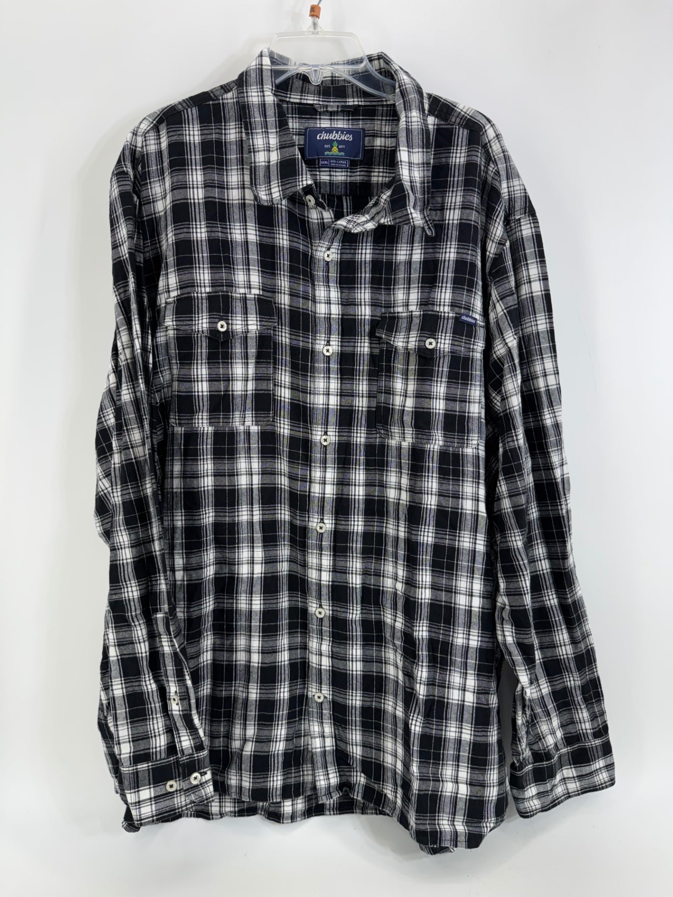 Chubbies Black/White Plaid Button Up