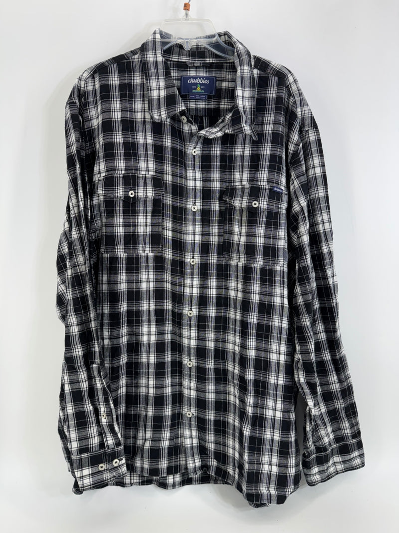 Chubbies Black/White Plaid Button Up