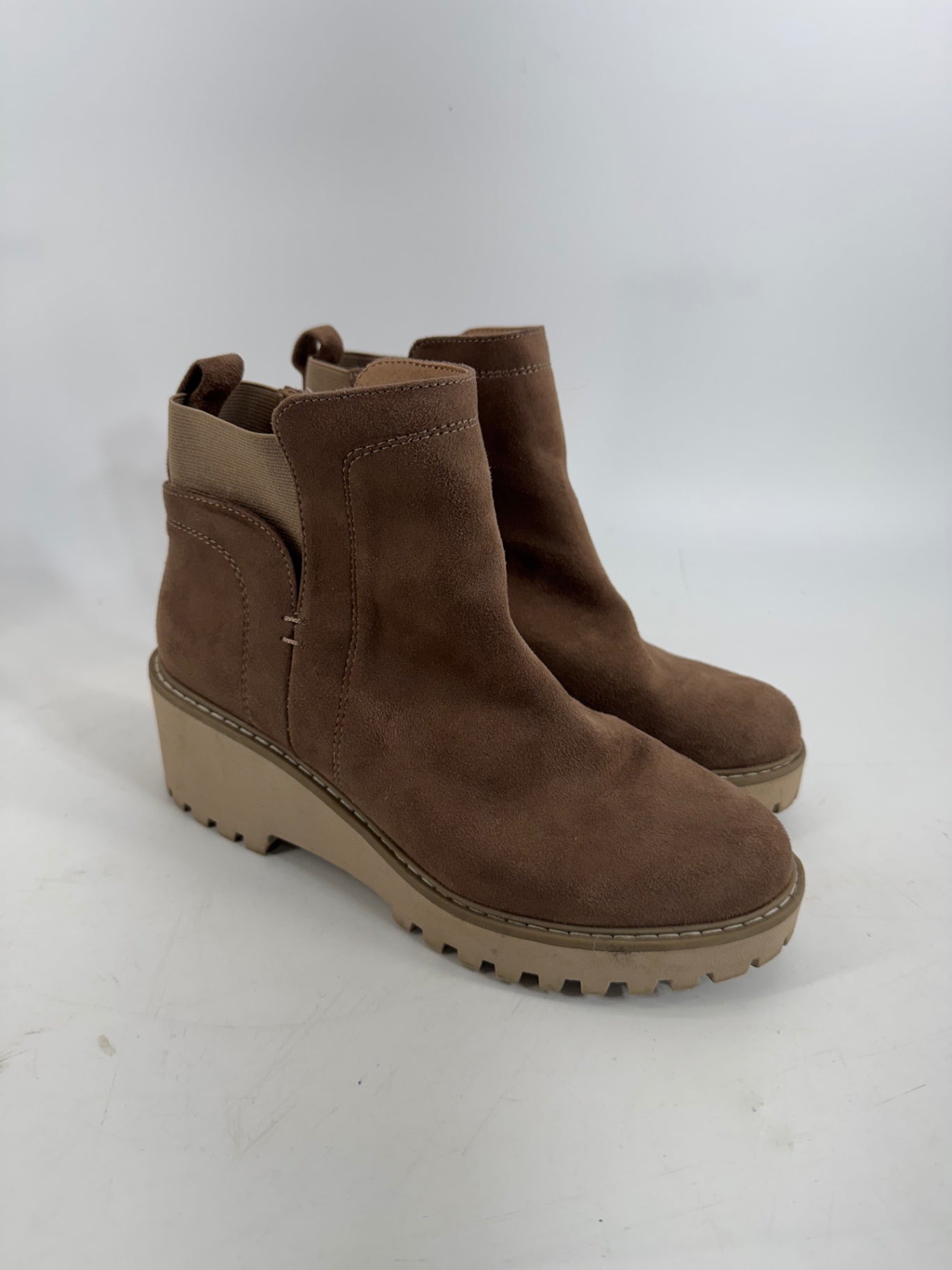 Dolce Vita Brown Ankle Wedge Boots