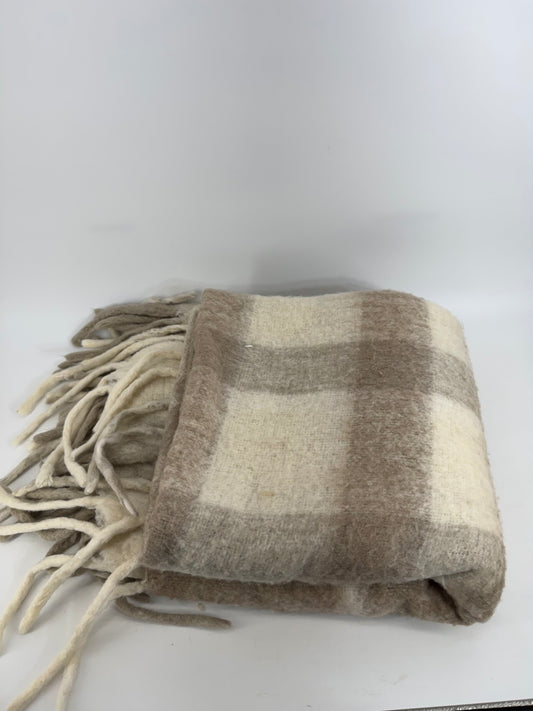 Pottery Barn Wool Blanket with Fringe