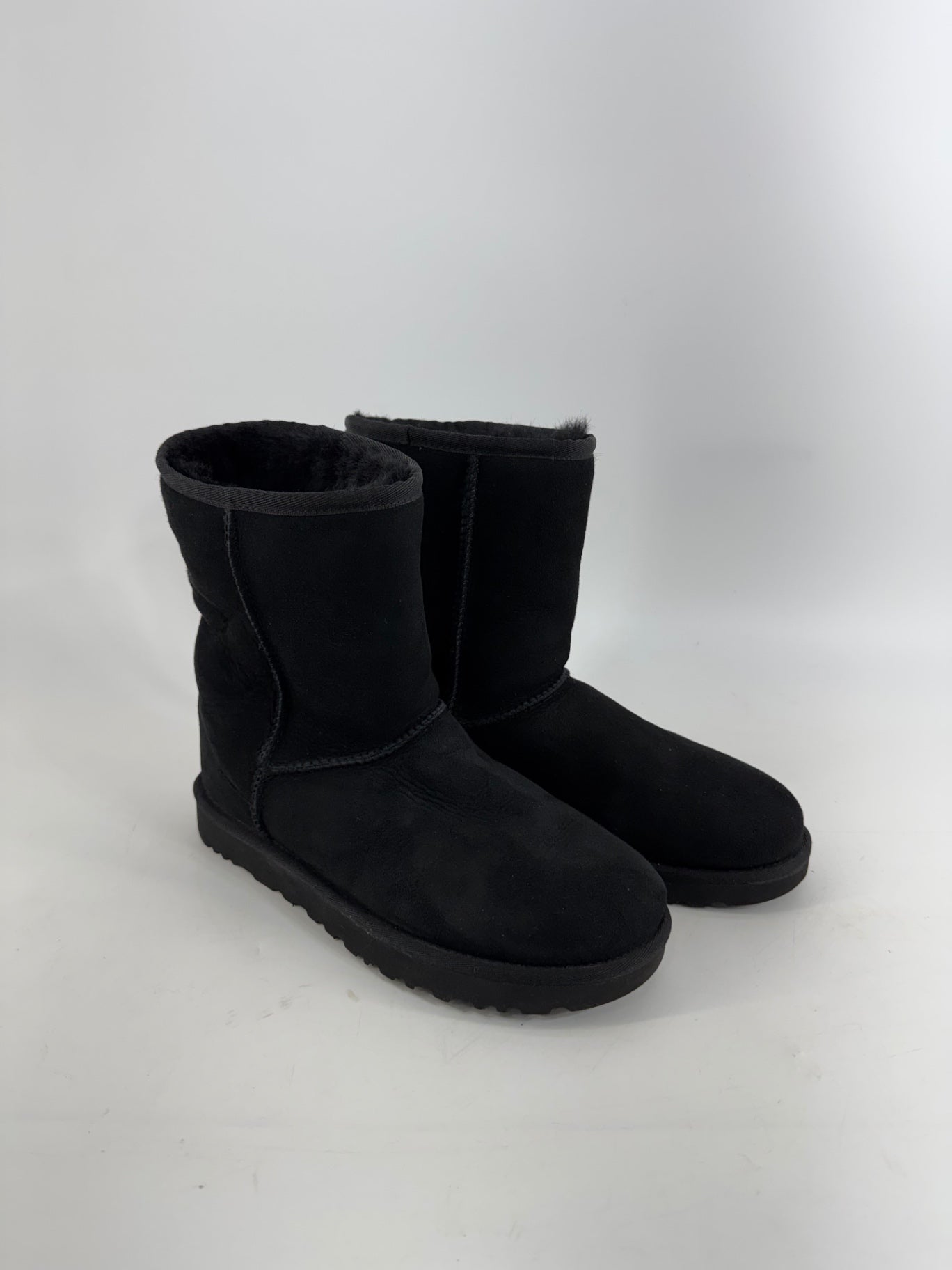 Uggs Black Leather Ankle Boots