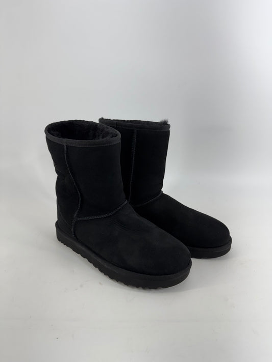 Uggs Black Leather Ankle Boots