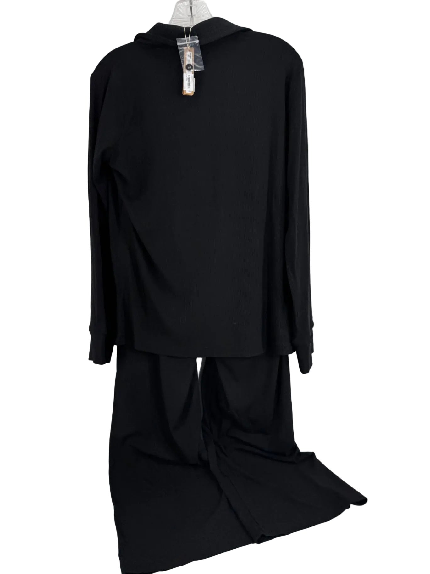 SKIMS Long Sleeve Ribbed Button Up Set Onyn (Black) Sz Sm NWT