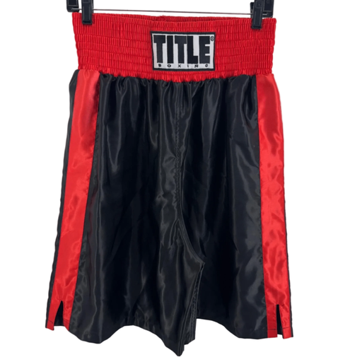 Title Boxing Black/Red Satin Boxing Shorts Size XL