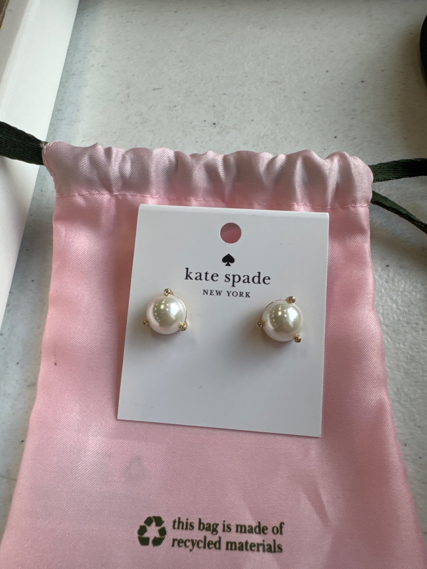 Kate Spade New York Pearl Stud Earrings One Size Gold Tone