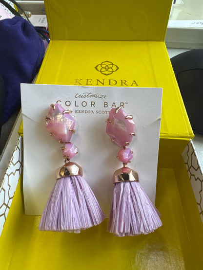 Kendra Scott Color Bar Pink Tassel Drop Earrings