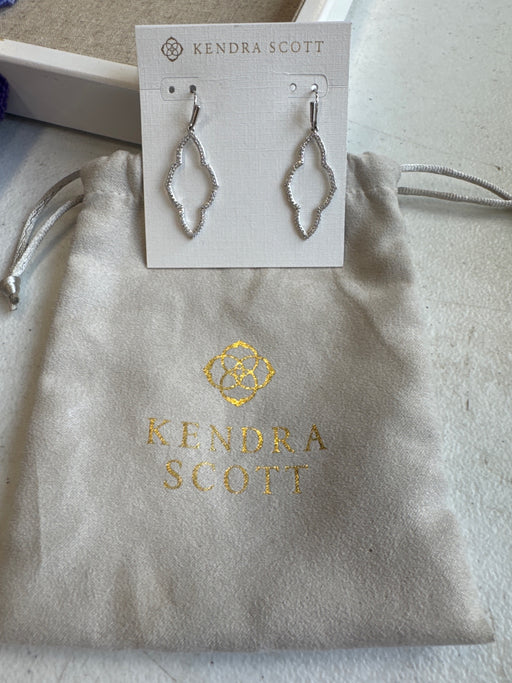 Kendra Scott Crystal Drop Earrings Silver Tone