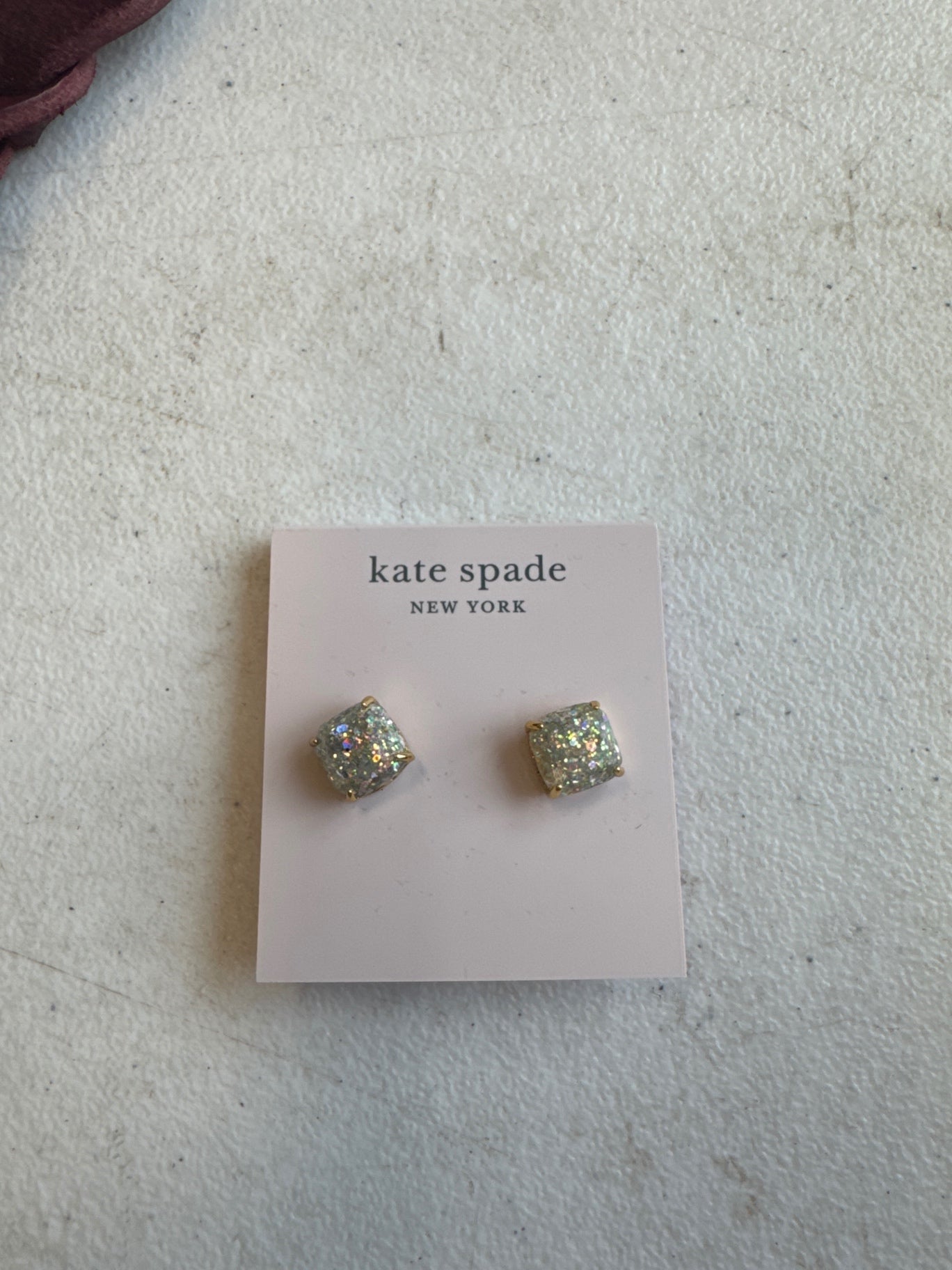 Kate Spade New York Glitter Stud Earrings Iridescent Silver