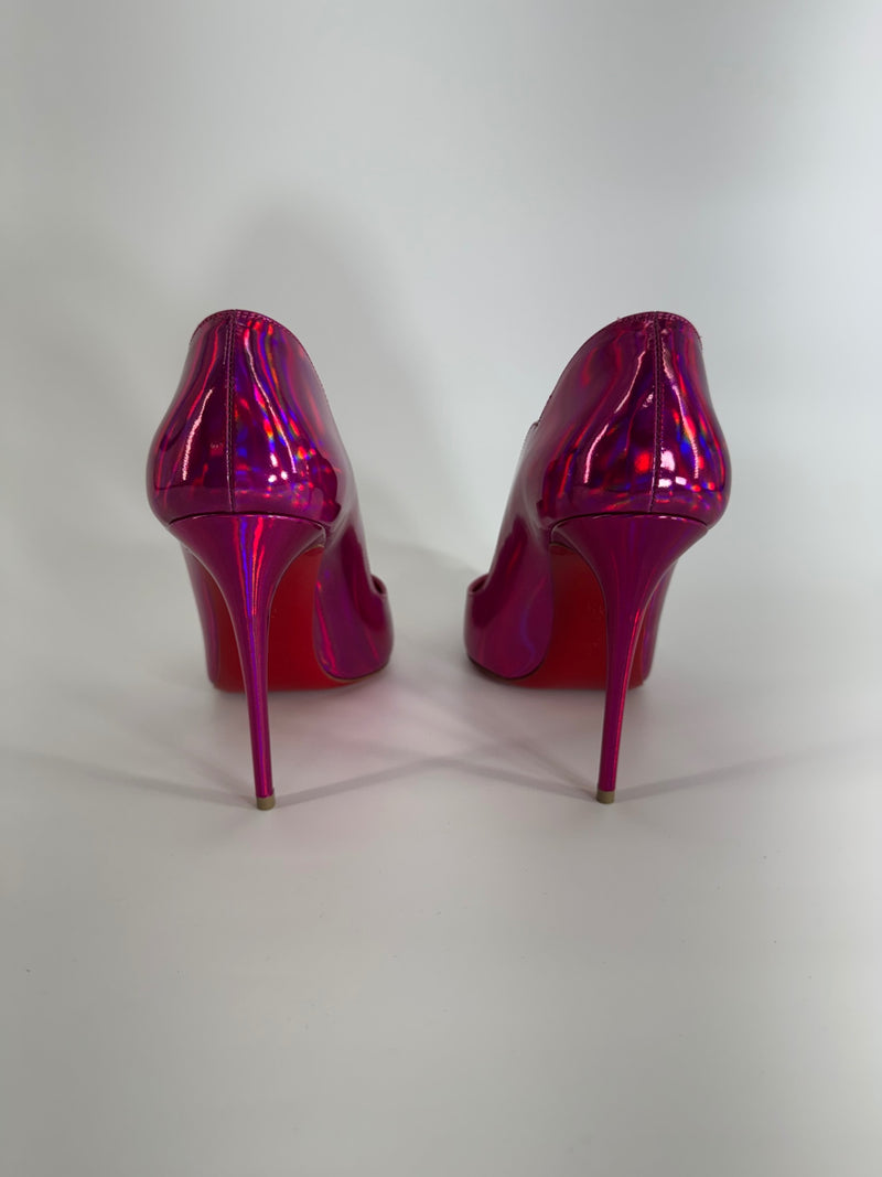 Christian Louboutin So Kate Pink Hologram Heels Size 38.5 / 8