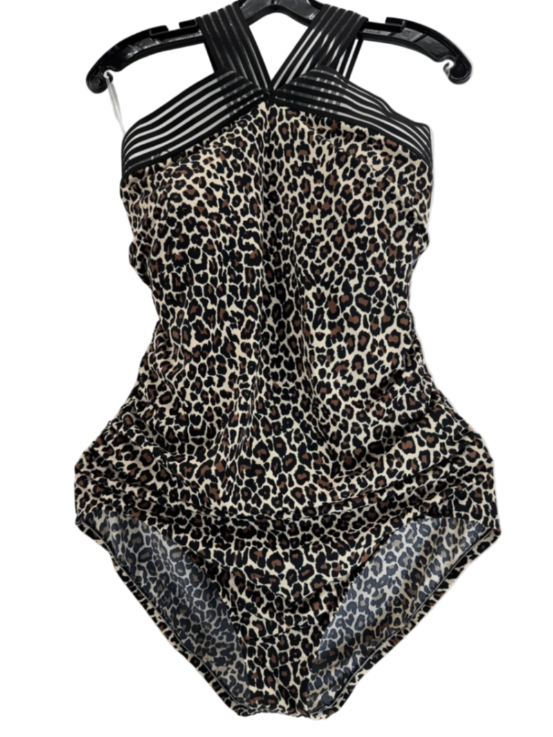 Aqua Green Leopard Print Swimsuit Size XL