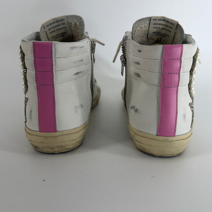 Golden Goose Slide High Top w/ Pearls Size 38/8