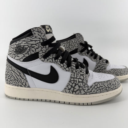 Nike Air Jordan 1 Retro High OG White Cement Sneaker Sz W 8.5