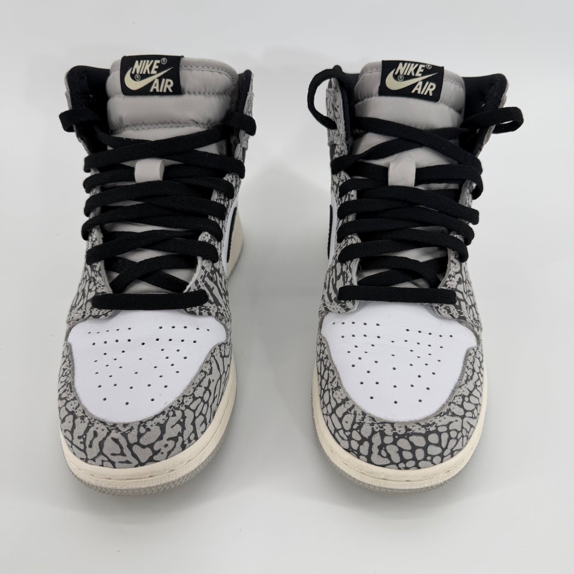 Nike Air Jordan 1 Retro High OG White Cement Sneaker Sz W 8.5