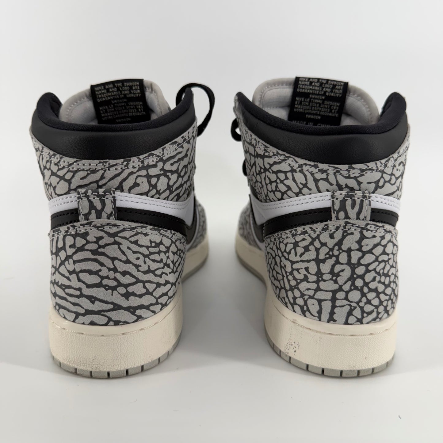 Nike Air Jordan 1 Retro High OG White Cement Sneaker Sz W 8.5