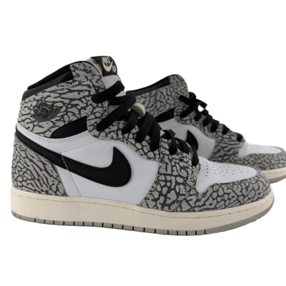 Nike Air Jordan 1 Retro High OG White Cement Sneaker Sz W 8.5