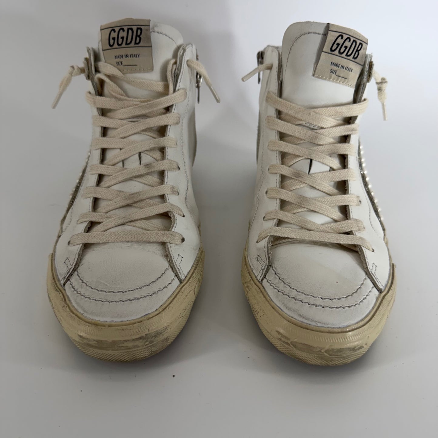 Golden Goose Slide High Top w/ Pearls Size 38/8