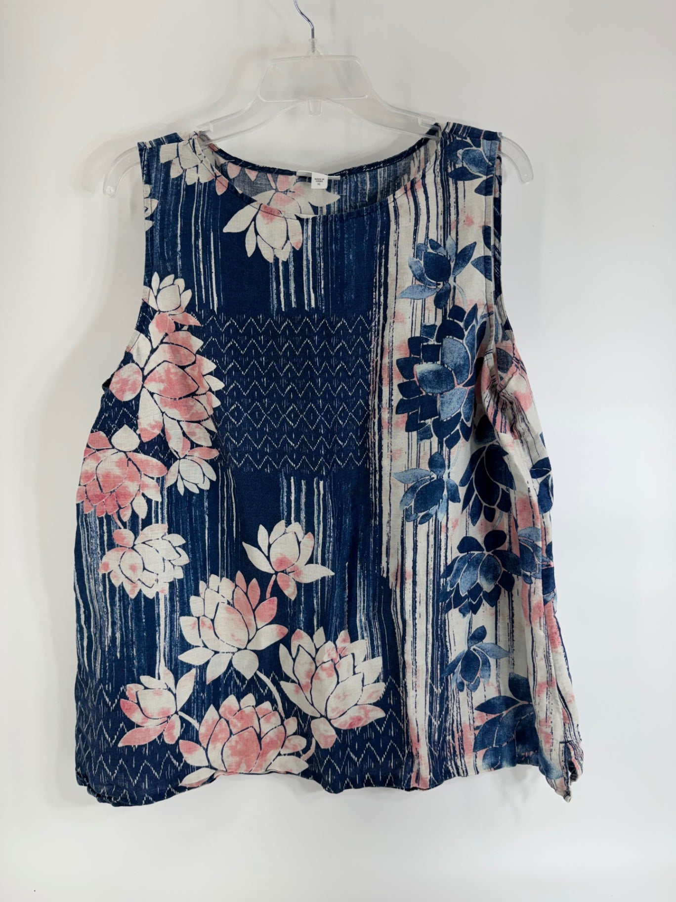 pure jill Blue Floral Sleeveless Top