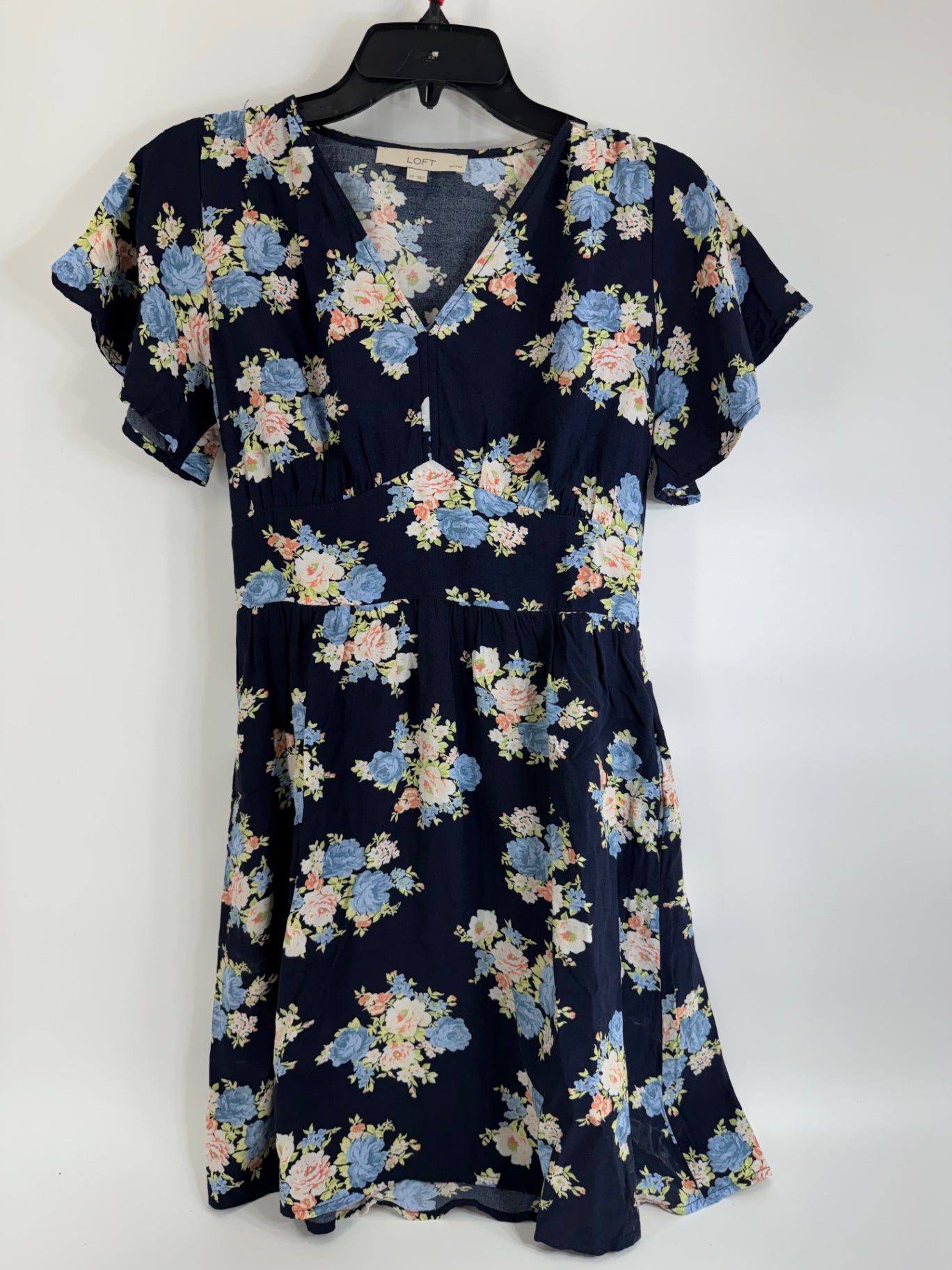 LOFT Navy Floral Dress