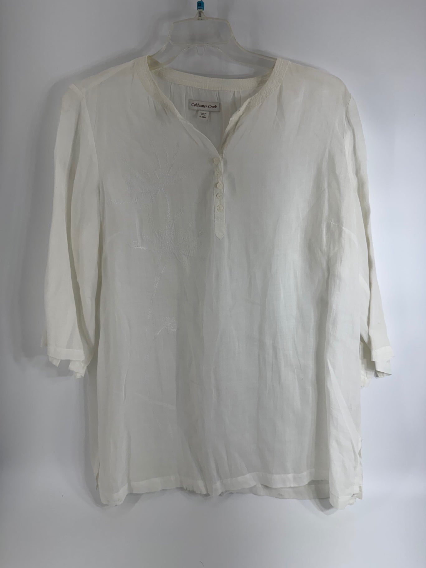 Coldwater Creek White Embroidered Top