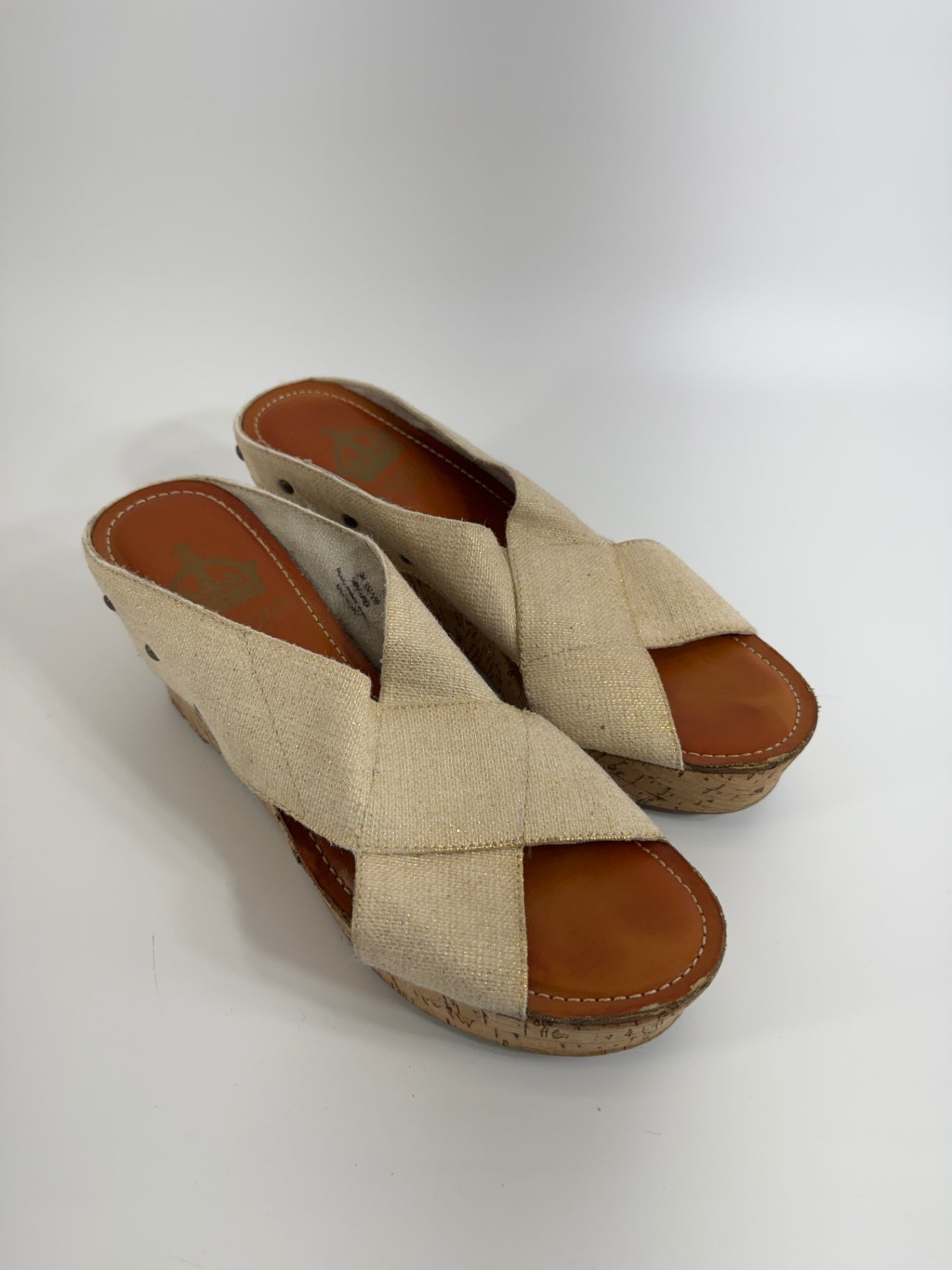 Crown Vintage Beige Wedge Sandals