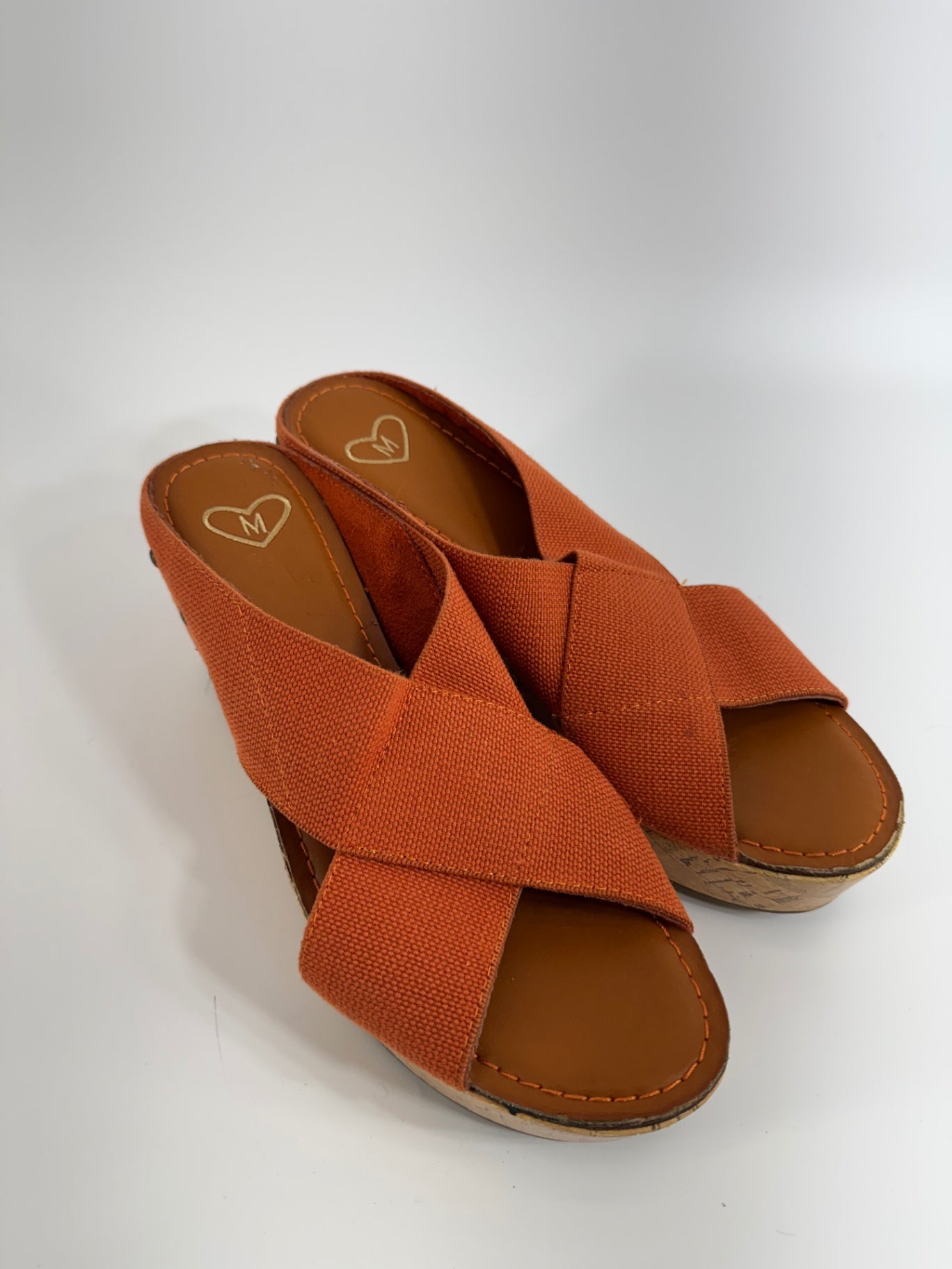Madeline Orange Wedge Sandals