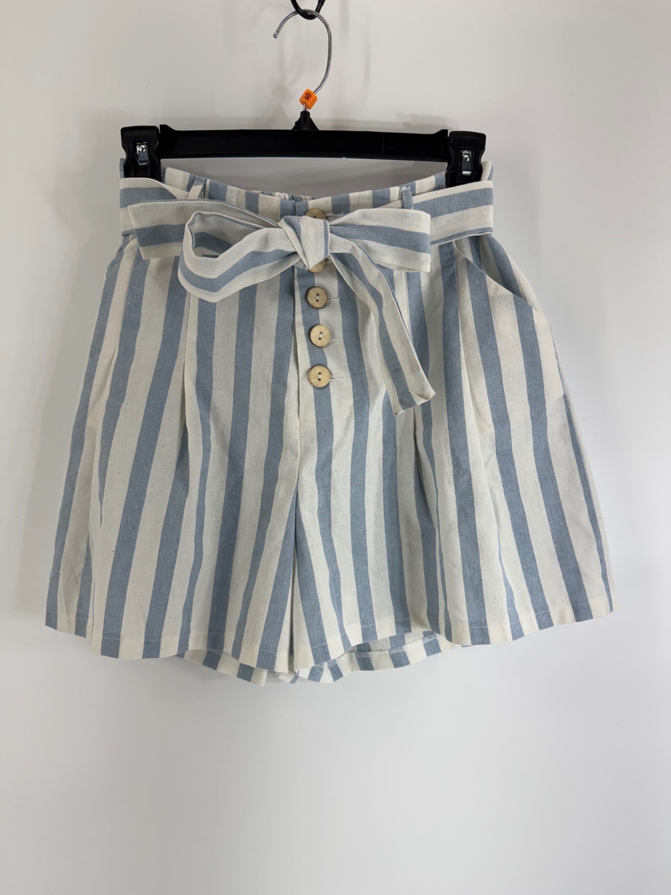 Francesca Blue/White Striped Linen Shorts
