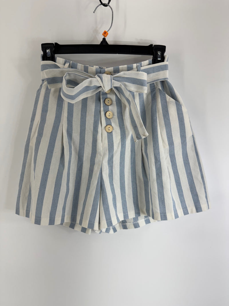 Francesca Blue/White Striped Linen Shorts