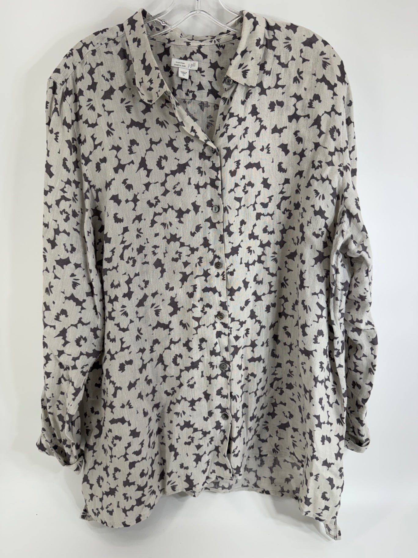 J.Jill Mauve Print Button Up