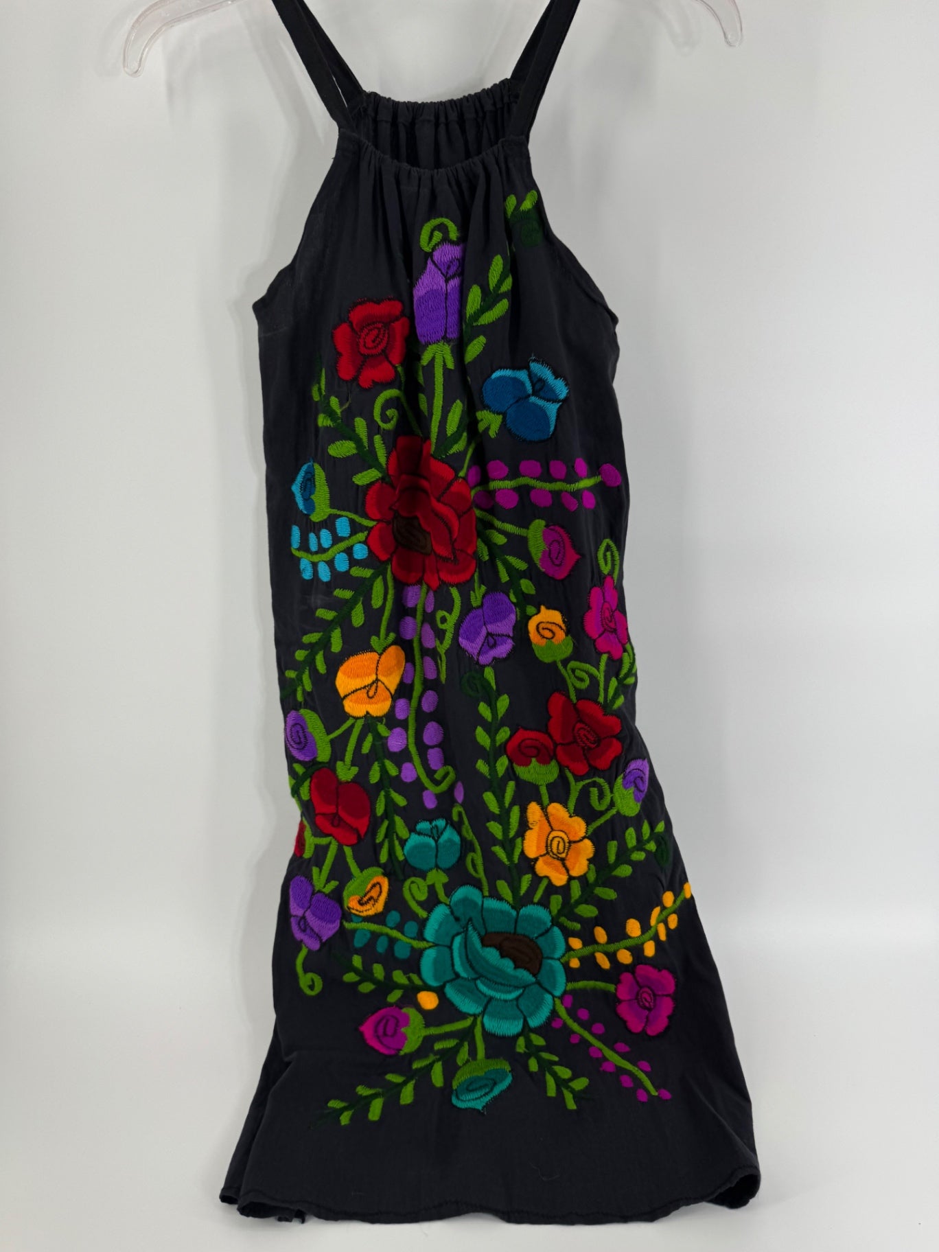 Unbranded Black Embroidered Halter Dress