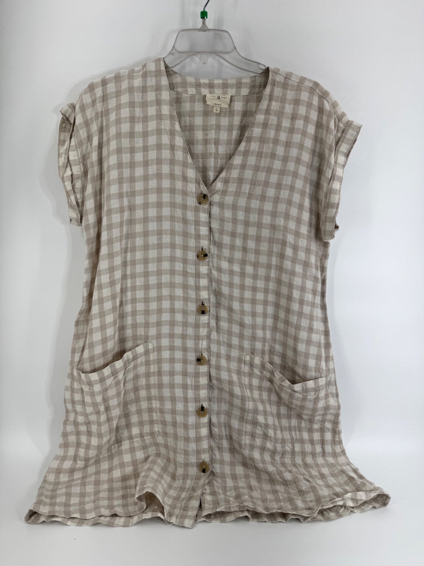 Lou & Grey Linen Checkered Dress