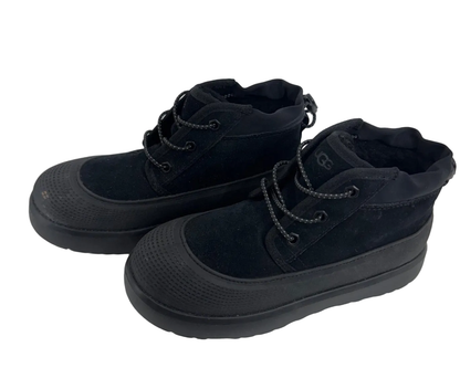 Kids UGG Plush Black Waterproof Suede Short Boots Size 3