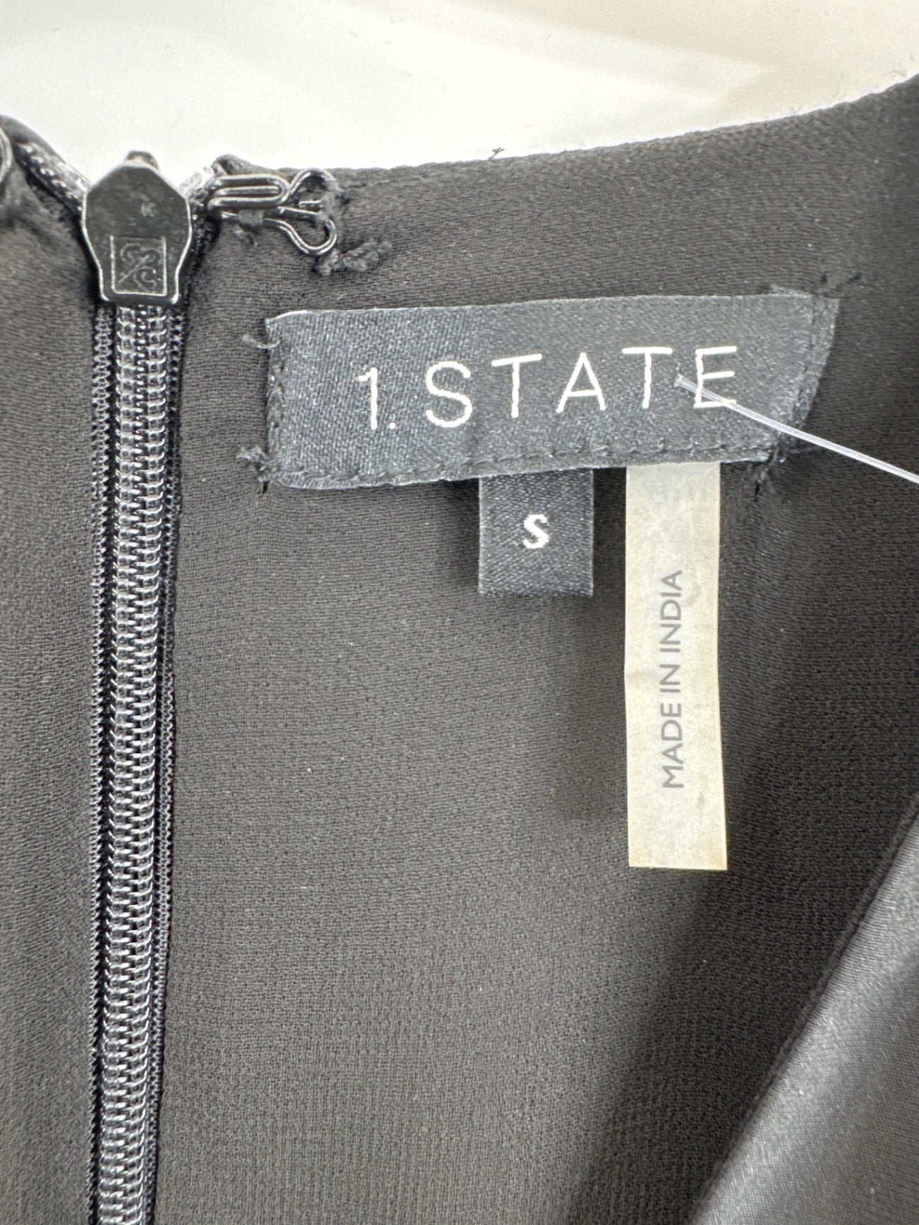 1 State Black Puffy Sleeve Dress