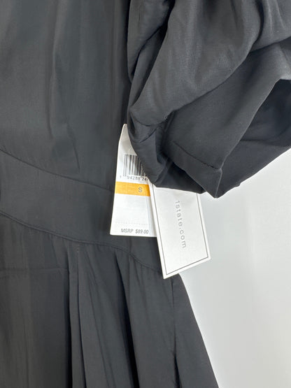 1 State Black Puffy Sleeve Dress