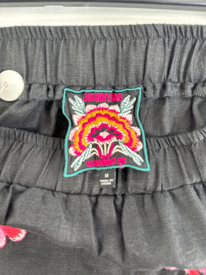 Johnny Was Embroidered Skirt M Black