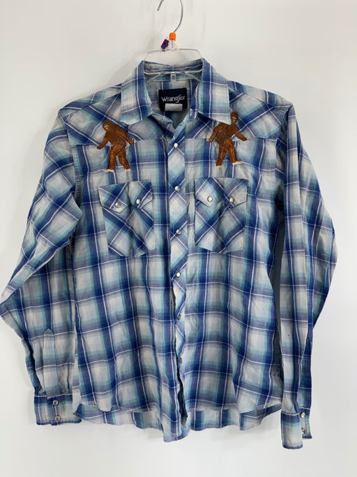 Wrangler Blue Plaid Button Up