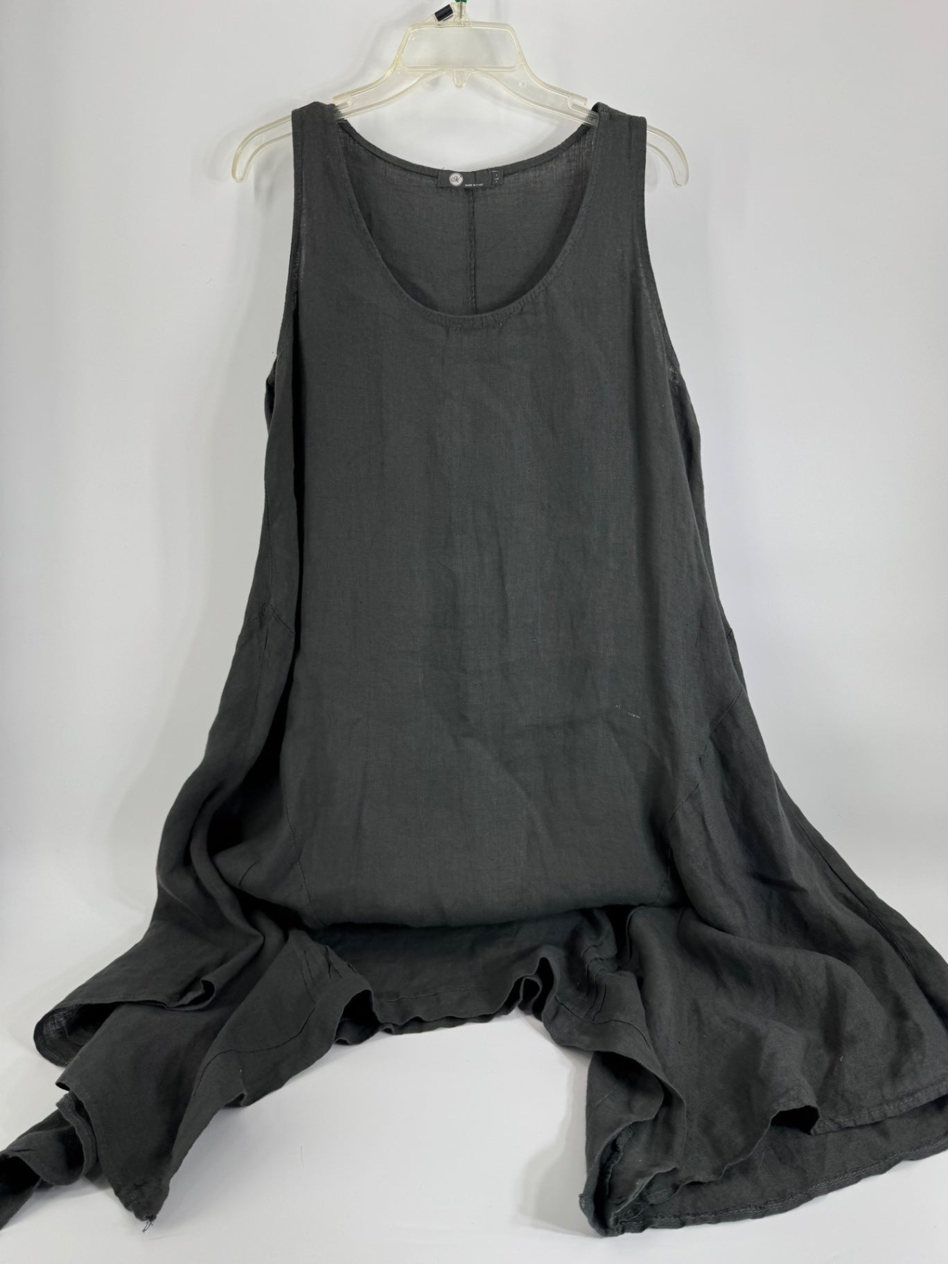 Gray Sleeveless Linen Dress