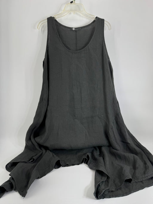 Gray Sleeveless Linen Dress