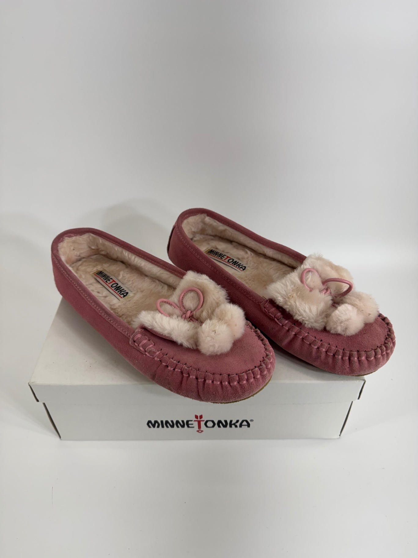 Minnetonka Pink Flat Moccasins