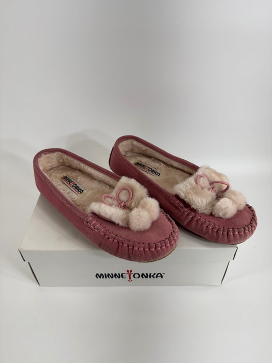 Minnetonka Pink Flat Moccasins
