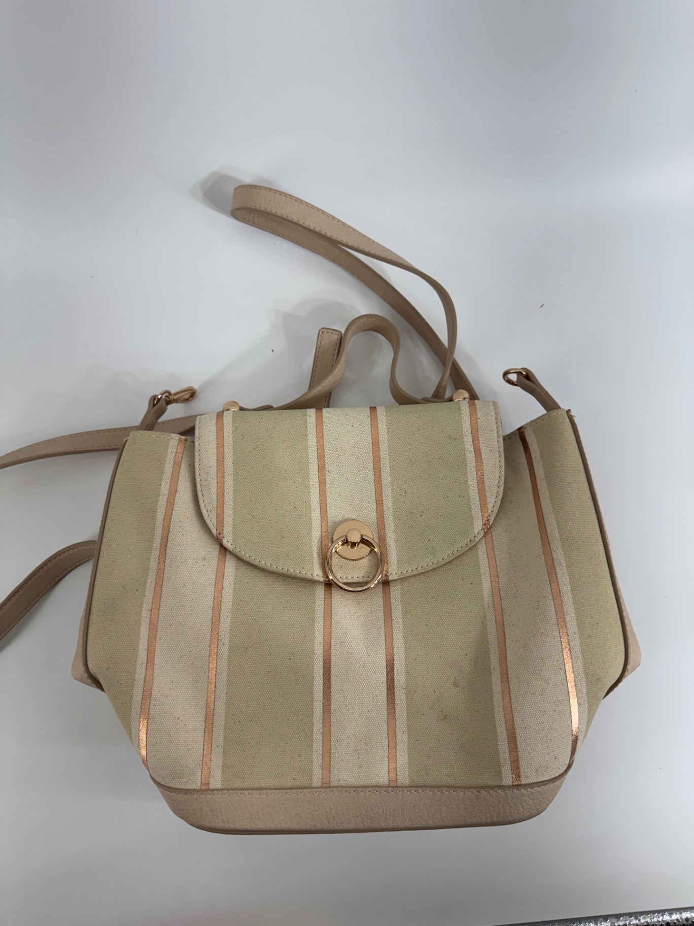 Lauren Conrad Beige Striped Bag
