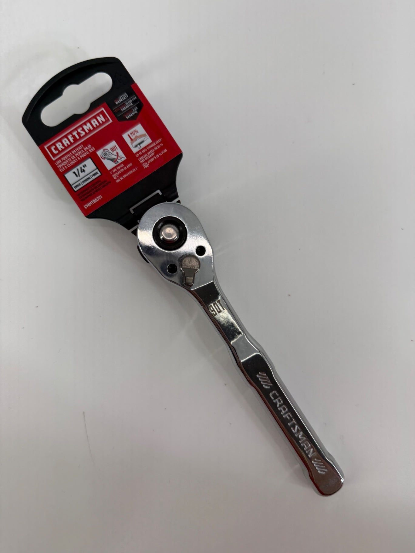 Craftsman 1/4” Drive 72-Tooth Pear Head Ratchet CMMT86721 New