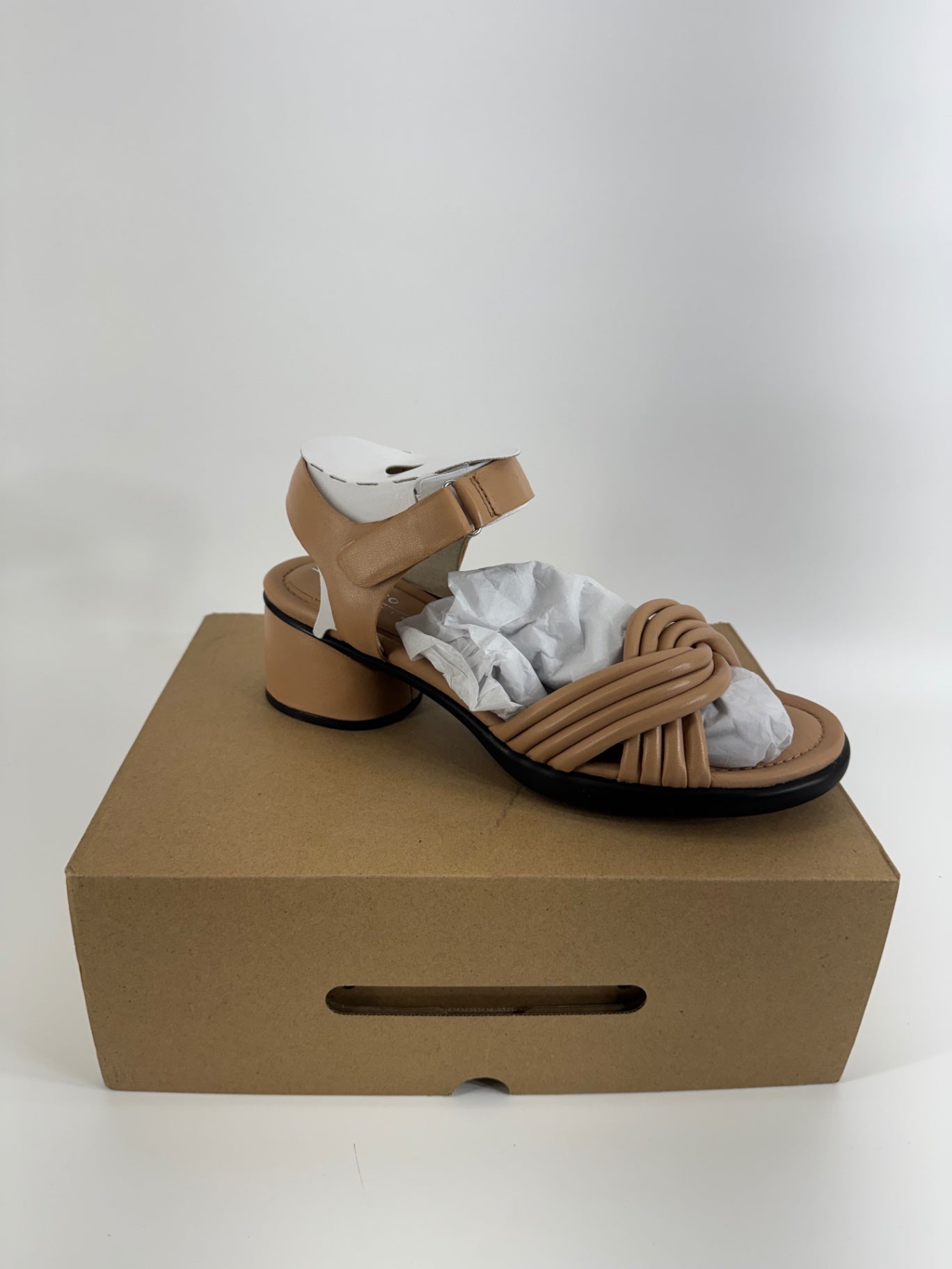 ecco Sculpted Heel Tan Sandals