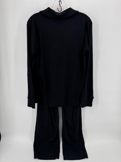 Skims Black Rib Knit Pajama Set