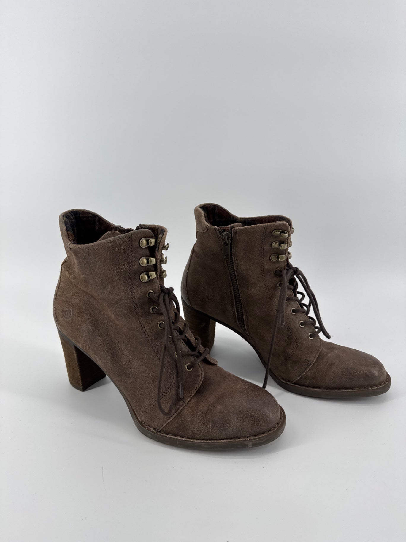 Born  Brown Leather Heel Boot