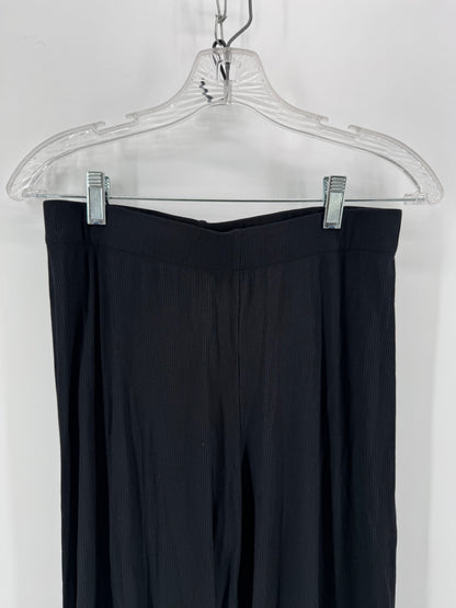 Skims Black Rib Knit Pajama Set