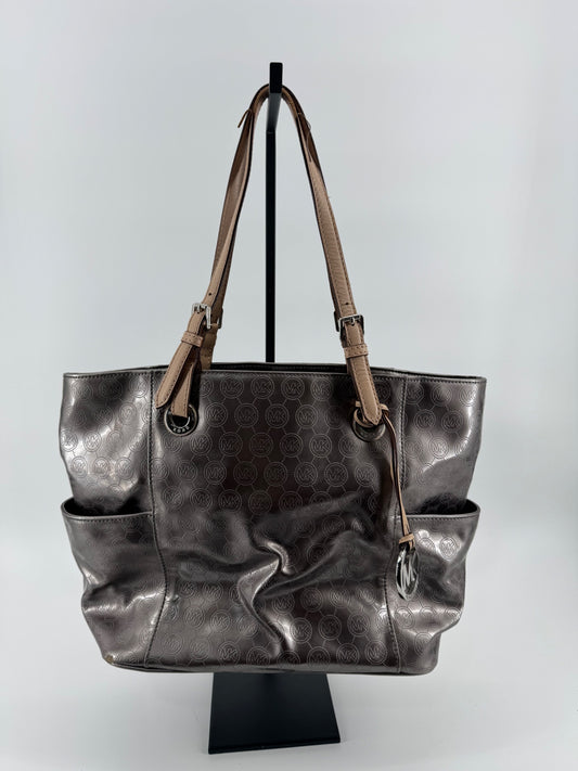 Michael Kors Jet Set Metallic Monogram Tote