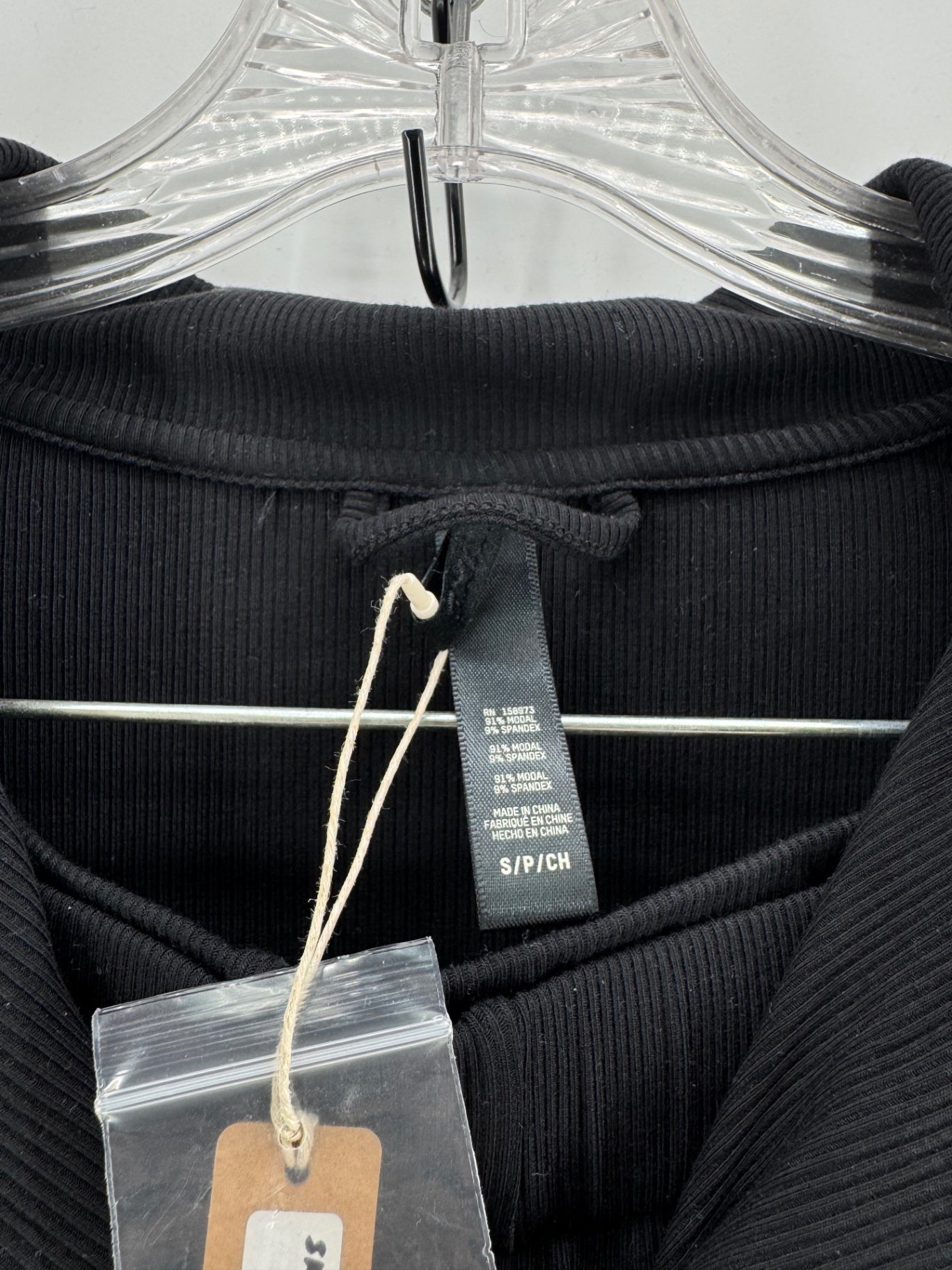 Skims Black Rib Knit Pajama Set