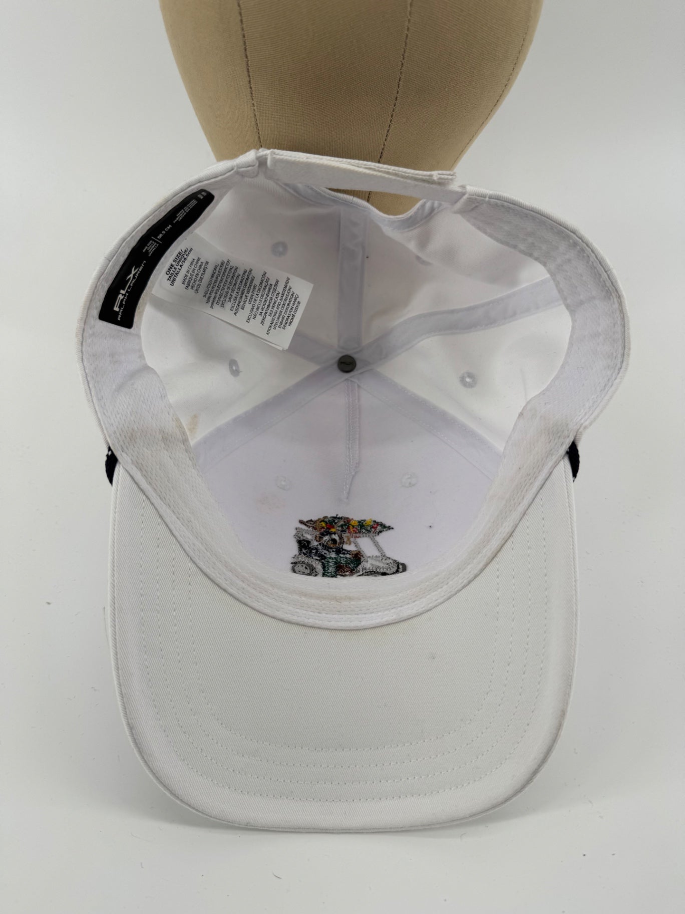 RLX Ralph Lauren White Hat with Bear