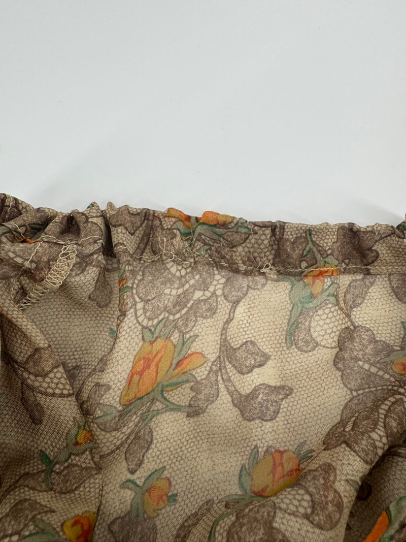 4 Love And Liberty Brown Half Sleeve Sheer Dress Size Small