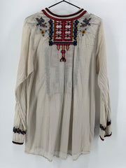 Biya Johnny Was Cream LS Embroidered Tunic